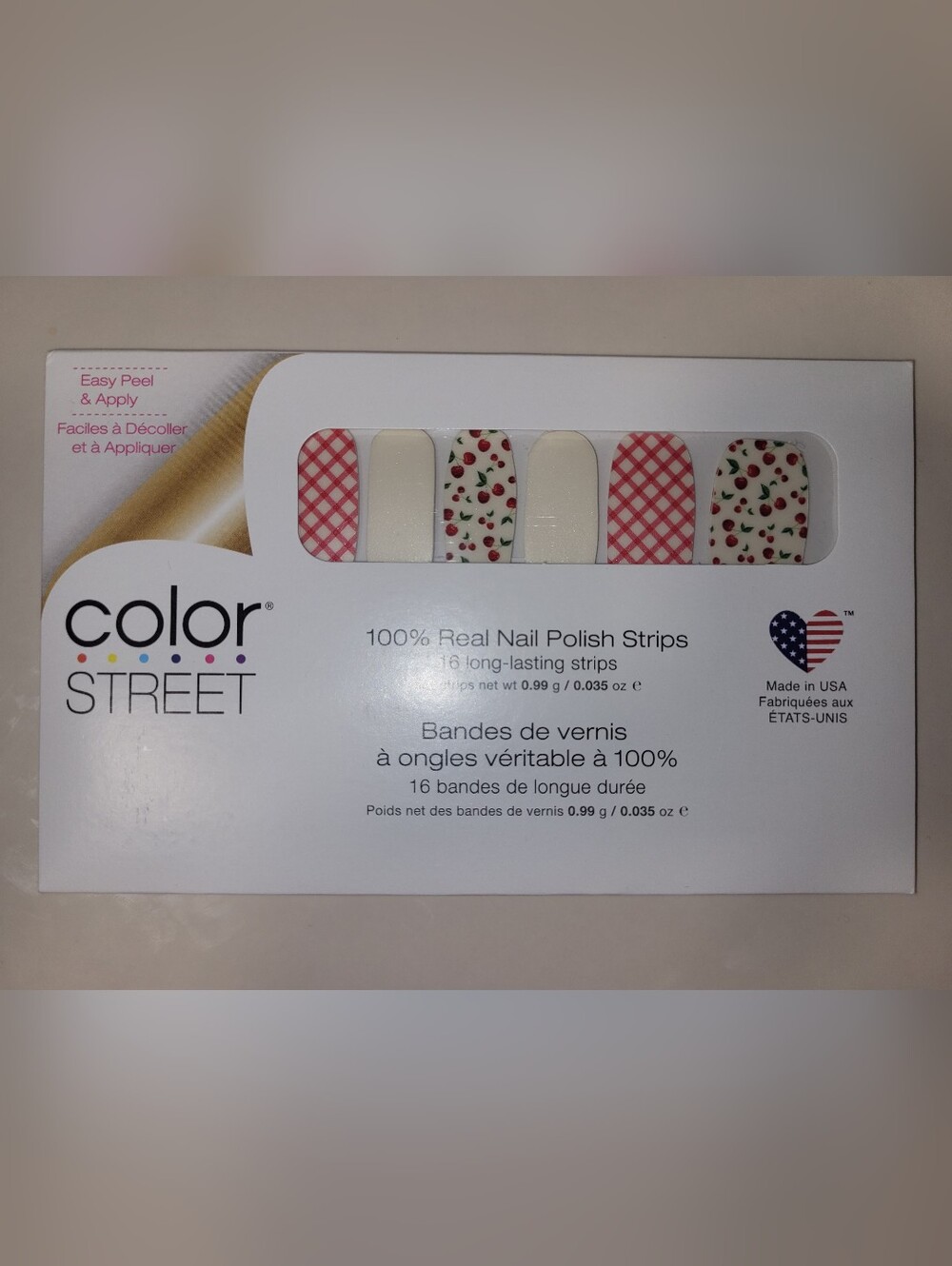 5 for $25 - Color Street Cherry Picked nail polish strips